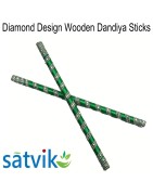 Diamond Design Wooden Dandiya Sticks, 1 Pair of Diamond Design Multi Color Wooden Dandiya Sticks for Navratri Festival